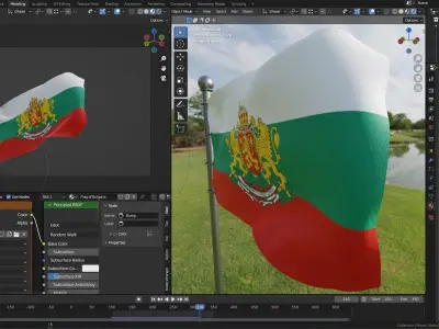 Animated Bulgaria Flags 3D model