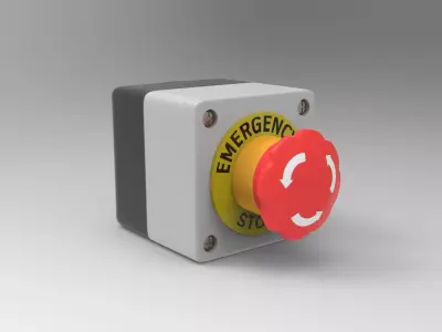 Emergency Button Low-poly 3D model by tugra