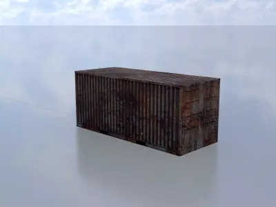 Rusty Freight-Container 20ft  Low-poly 3D model