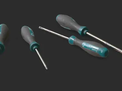 Screwdrivers Pack Low-poly 3D model