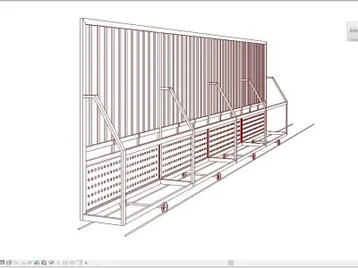 Revit Family - Sliding Gate 8m Free low-poly 3D model