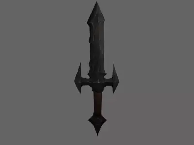 fantasy stylized game sword Low-poly 3D model