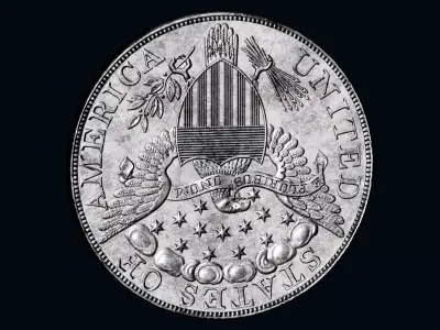 Liberty Coin used Low-poly 3D model