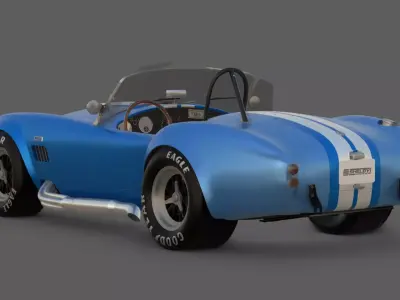 1965 AC Shelby 427 Cobra SC 3D Model  American-British Legend 3D model