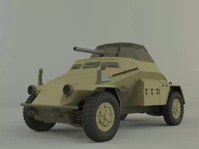 SDKFZ-222 military vehicle 3D model