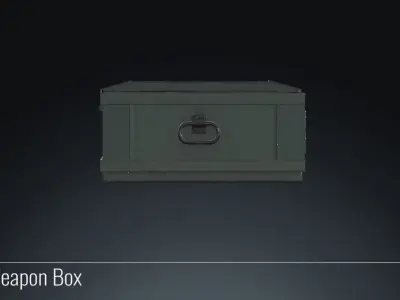 Weapon Army Box with ammunition Low-poly 3D model