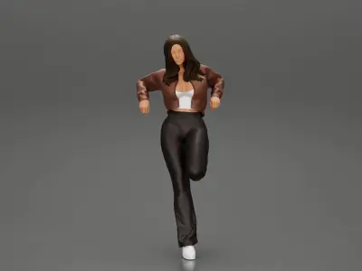 lowrider chola girl leaning against the car mini jacket 3D print model