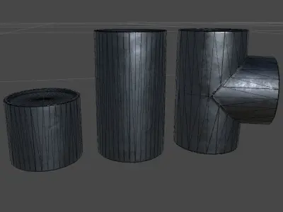 Modular Pipework System Low-poly 3D model