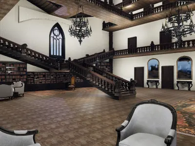 Victorian Grand Mansion Interior  Modular Environment Kit 3D model
