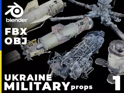 USCANS Ukraine Military props set 1 Low-poly 3D model