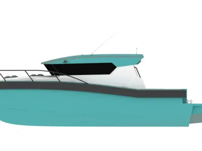 12m Aluminum Boat Concept 3D model