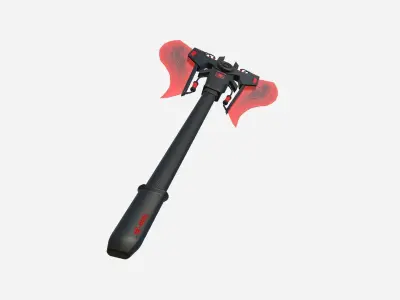 SciFi War Axe B04 Black Red - Sci Fi Weapon Design Low-poly 3D model
