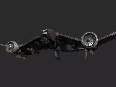 Future Sci-Fi Fighter Space Combat Aircraft 3D model