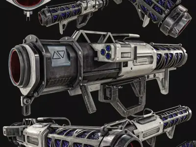 Sci-fi Rocket Launcher Low-poly 3D model