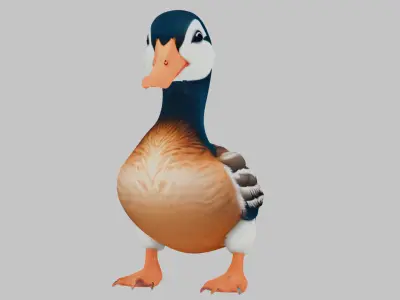 Detailed 3D Model of a Stylized Duck Low-poly 3D model