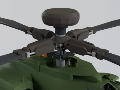 Apache Longbow Helicopter Military Vehicle Low-poly 3D model