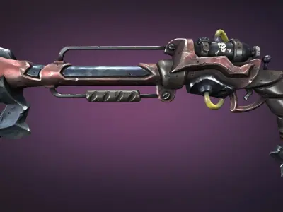 Steampunk musket Low-poly 3D model