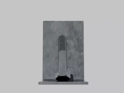 Industrial Nut And Bolt Iron Book Ends Low-poly 3D model