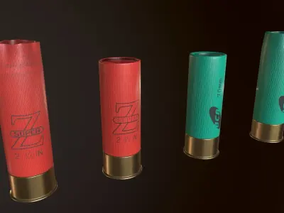 12ga Shotgun Shell Low-poly 3D model