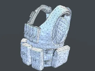 MILITARY CITY CAMO VEST PBR Low-poly 3D model