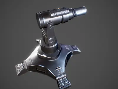 Mini Gun Low-poly 3D model