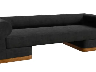 Modern Velvet Gunmetal Sofa Low-poly 3D model
