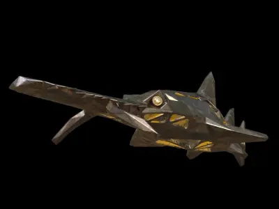 Steampunk Sawshark Low-poly 3D model