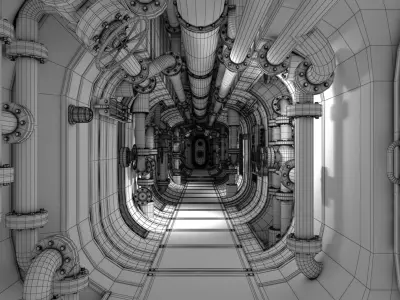 Submarine Corridor 3D model purchase