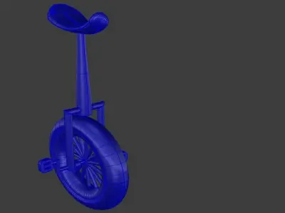 Unicycle 3D Model Sports Outdoors Acrobatic Single Wheel  3D print model