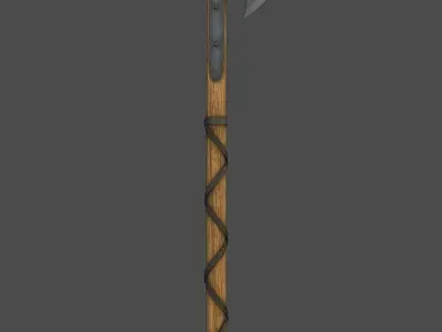 Knight axe Low-poly 3D model