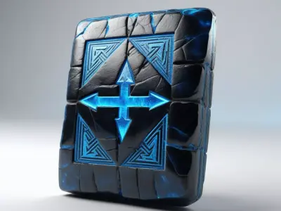 Mystic Stone Tablet Blue Glow 3D model