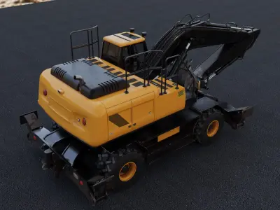 Wheeled Excavator 3D model purchase