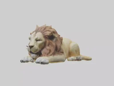 Sleeping Lion Model Low-poly 3D model