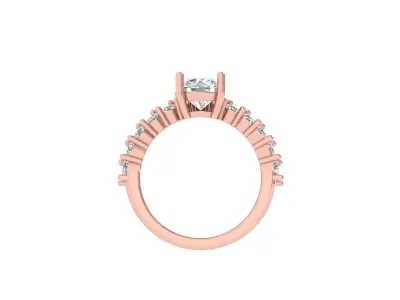 Solitair Ring Bridal Set 3D print model 30