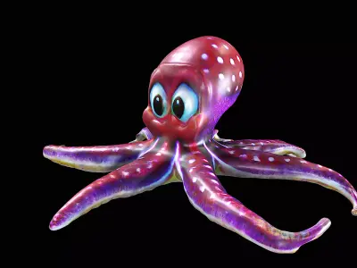 Cartoon Octopus 3D model buy