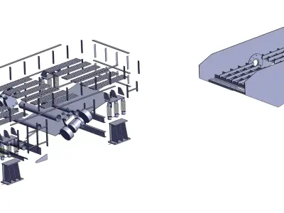 Vibrating conveyor sand removal machine 3D model