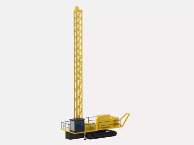 Drill Rig Construction D6240 Simplified Low-poly 3D model