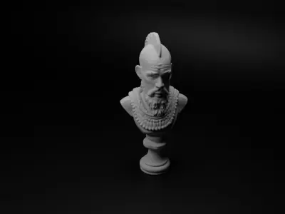 Zulu Warrior Bust Chess 3D print model