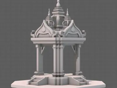 Pagoda V08 Low-poly 3D model