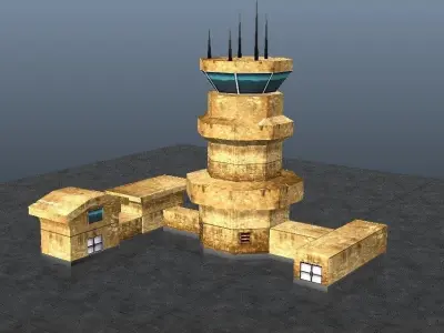 Control Tower Low-poly 3D model
