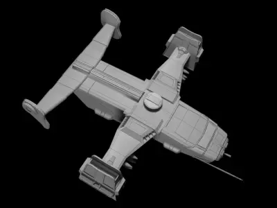 low poly aircraft spaceship Low-poly 3D model