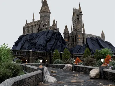 Medieval Castle - Hogwarts  3D model