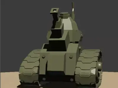 Mini War Tank - lowpoly Low-poly 3D model