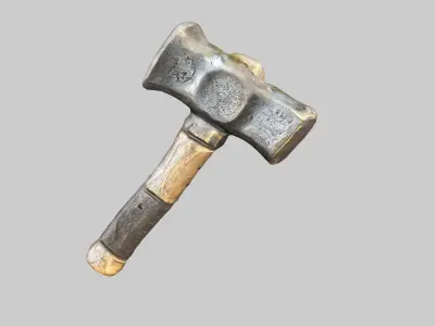 Exquisite 17th Century Axe Hammer - Medieval Weaponry Replica Free low-poly 3D model