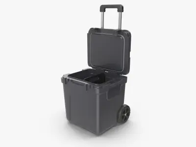 Wheeled Cooler With Retractable Handle 3D Model 