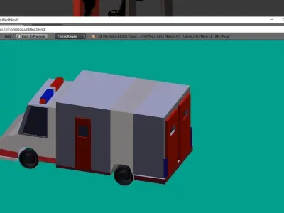 low poly Ambulance Low-poly 3D model purchase