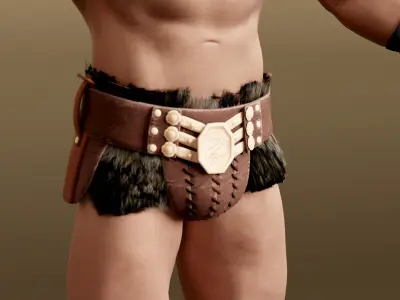 Barbarian Warrior Game Ready RIGGED  Low-poly 3D model