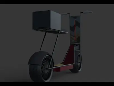 Delivery Scooter Low-poly 3D model