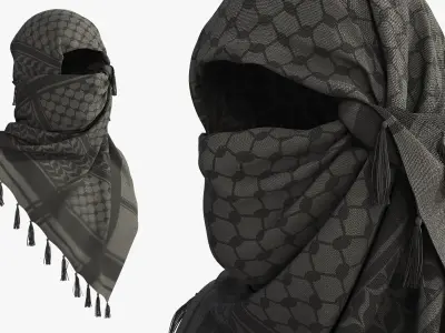  Tactical Keffiyeh Head and Face Wrap Black 