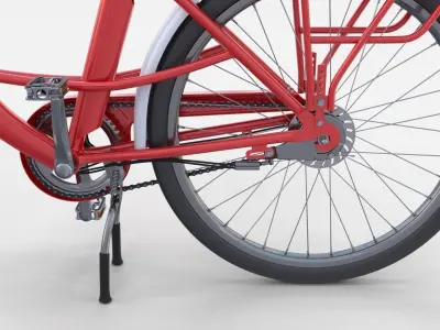 City Bicycle Red 3D model